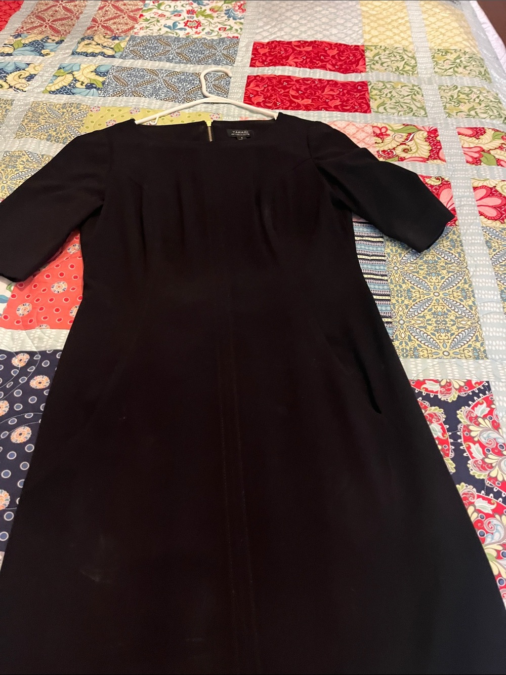 Tahari Black Midi Shift Dress